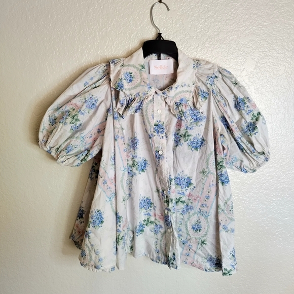 Selkie The Cream Puff Blouse Cottagecore in La Belle Etoile Sz Xs
